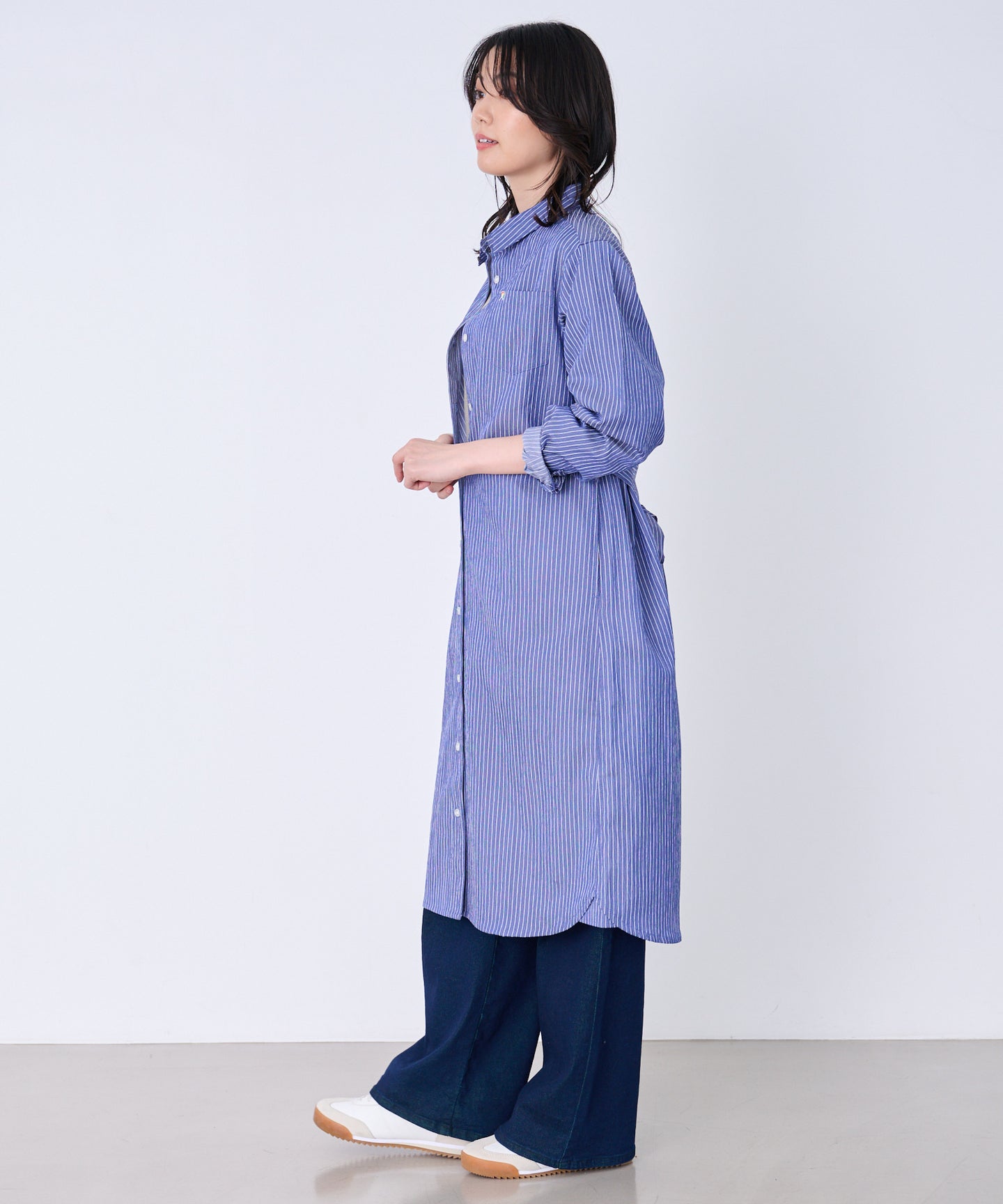 Arnold Palmer イージーケア ストライプ シャツワンピース